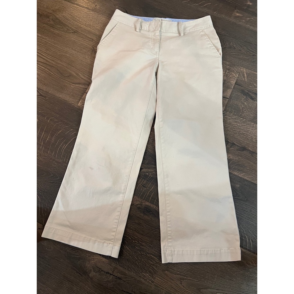 Tommy Hilfiger Khaki Pants Trousers Janie Fit Stretch Career Casual Size 2‎